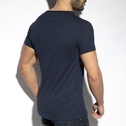 Hohe der Marke ES COLLECTION - Flame Luxus - Marineblaues T-Shirt - Ref : TS305 C09