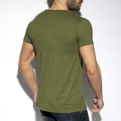 Hauts de la marque ES COLLECTION - T-shirt Flame luxury - kaki - Ref : TS305 C12