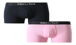 Boxer, shorty de la marque EDEN PARK - Lot de 2 boxers uni Eden Park rose et bleu marine - Ref : EP1221E60P2 PKD85