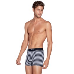 Boxershorts, Shorty der Marke EDEN PARK - 2er-Set Eden Park Boxershorts weiß mit marineblauen Streifen und einfarbigem Marinebla