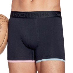 Boxer à détails contrastés en coton stretch Eden Park - marine - Ed...