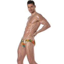 Slip de bain de la marque TOF PARIS - Mini Slip de bain Tof Paris Baroque - orange - Ref : TOF374O