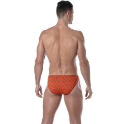 Badeschein der Marke TOF PARIS - Mini-Badehose Tof Paris Print - orange - Ref : TOF384O