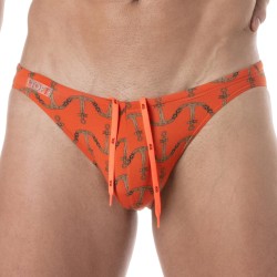 Slip de bain de la marque TOF PARIS - Mini Slip de bain Tof Paris Print - orange - Ref : TOF384O