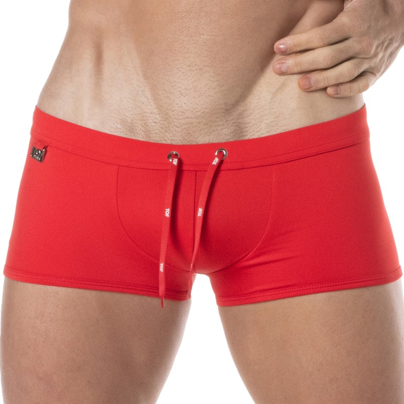 Boxer, shorty de bain de la marque TOF PARIS - Boxer de bain Tof Paris Plain - rouge - Ref : TOF378R