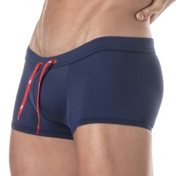 Calzoncillos Boxer, baño Shorty de la marca TOF PARIS - Bóxers de baño Tof Paris Plain - azul marino - Ref : TOF378BU