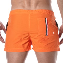 Bath Shorts of the brand TOF PARIS - Tof Paris mid-thigh swim shorts with tricolor stripe - orange - Ref : TOF377O