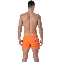 Bath Shorts of the brand TOF PARIS - Tof Paris mid-thigh swim shorts with tricolor stripe - orange - Ref : TOF377O