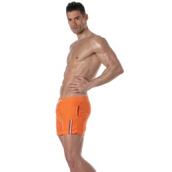 Bath Shorts of the brand TOF PARIS - Tof Paris mid-thigh swim shorts with tricolor stripe - orange - Ref : TOF377O
