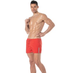 Bath Shorts of the brand TOF PARIS - Tof Paris mid-thigh swim shorts with tricolor stripe - red - Ref : TOF377R