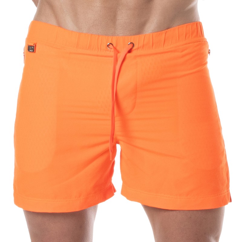 Shorts de baño de la marca TOF PARIS - Shorts de baño largo Tof Paris Neon - naranja - Ref : TOF383O