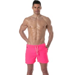 Short de bain de la marque TOF PARIS - Short de bain long Tof Paris Neon - rose - Ref : TOF383P