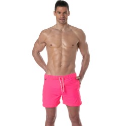 Shorts de baño de la marca TOF PARIS - Shorts de baño largo Tof Paris Neon - rosa - Ref : TOF383P