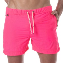 Shorts de baño de la marca TOF PARIS - Shorts de baño largo Tof Paris Neon - rosa - Ref : TOF383P