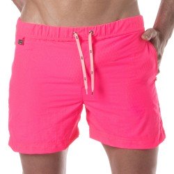 Shorts de baño de la marca TOF PARIS - Shorts de baño largo Tof Paris Neon - rosa - Ref : TOF383P