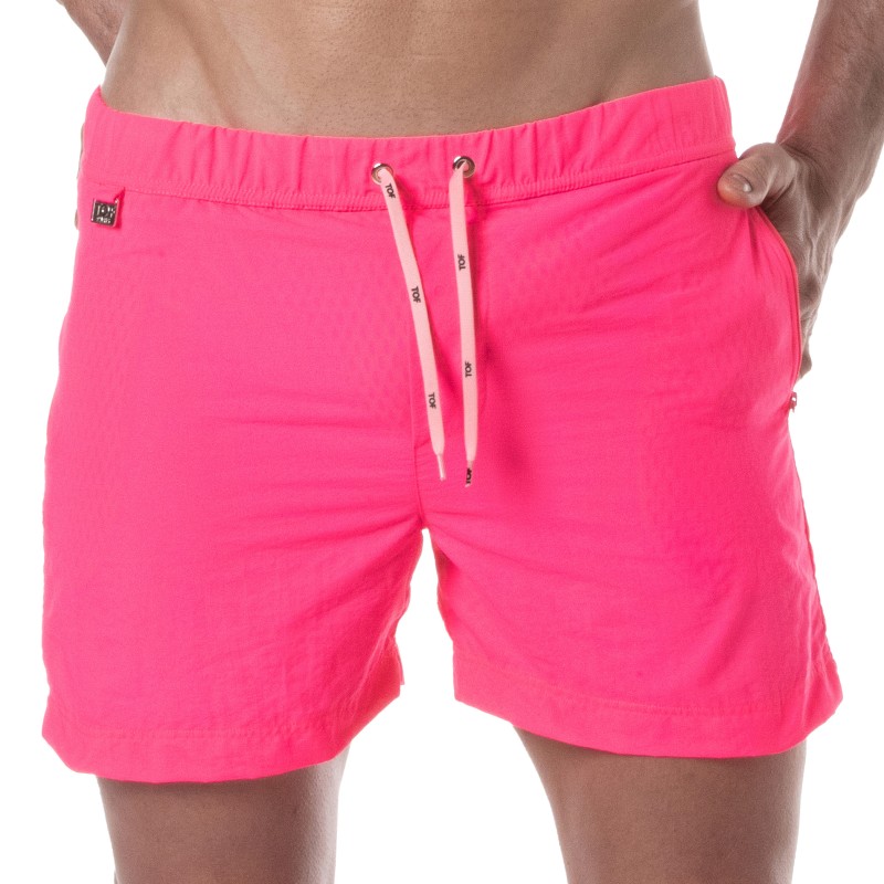 Short de bain de la marque TOF PARIS - Short de bain long Tof Paris Neon - rose - Ref : TOF383P