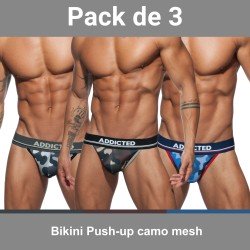 Lots de la marque ADDICTED - Bikini camo mesh push-up - Lot de 3 - Ref : AD699P 3COL