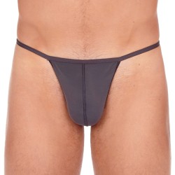 Sous-vêtements de la marque HOM - G-String Plume - gris anthracite - Ref : 359931 Z098