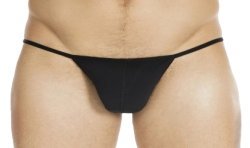 Thong of the brand HOM - G-String Black Feather - Ref : 359931 0004