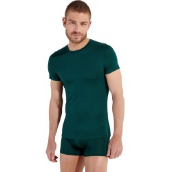 Maniche del marchio HOM - T-shirt HOM collo rotondo Tencel Soft - verde - Ref : 402593 00DG
