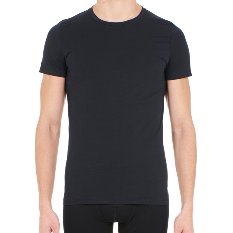 Mangas cortas de la marca HOM - Camiseta HOM Cuello Redondo Supreme Cotton - negro - Ref : 401330 0004