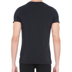 Manches courtes de la marque HOM - T-shirt HOM Col Rond Supreme Cotton - noir - Ref : 401330 0004
