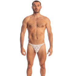 Thong of the brand L HOMME INVISIBLE - White Lotus - String Striptease - Ref : MY83 LOT 002