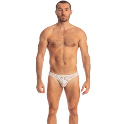 Slip, Tanga de la marque L HOMME INVISIBLE - White Lotus - Mini Slip - Ref : UW22 LOT 002