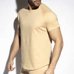 Manches courtes de la marque ES COLLECTION - T-shirt Sport Relief - beige - Ref : SP292 C28