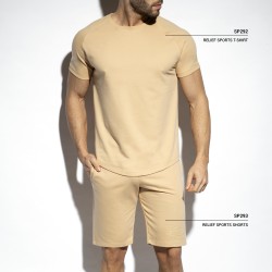 Manches courtes de la marque ES COLLECTION - T-shirt Sport Relief - beige - Ref : SP292 C28