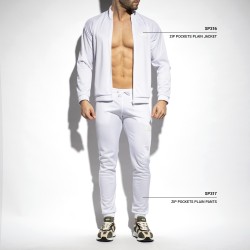 Veste de la marque ES COLLECTION - Veste Zip pockets - blanc - Ref : SP316 C01