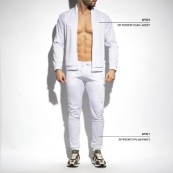 Pantalon de la marque ES COLLECTION - Pantalon Zip Pockets - blanc - Ref : SP317 C01