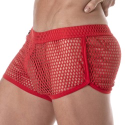 Short de la marque TOF PARIS - Mini Short Tof Paris See Through - rouge - Ref : TOF394R