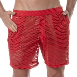 Breve del marchio TOF PARIS - Pantaloncini lunghi Tof Paris See Through - rosso - Ref : TOF390R