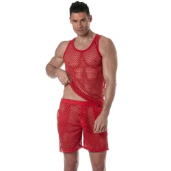 Tank top der Marke TOF PARIS - Tof Paris See Through Tanktop - rot - Ref : TOF392R