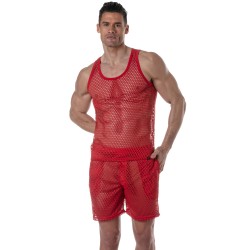 Tank top of the brand TOF PARIS - Tof Paris See Through Tank Top - red - Ref : TOF392R