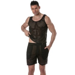 Short of the brand TOF PARIS - Tof Paris See Through Long Shorts - black - Ref : TOF390N