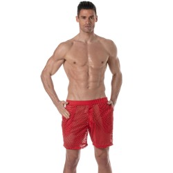 Kurze der Marke TOF PARIS - Tof Paris See Through Lange Shorts - rot - Ref : TOF390R