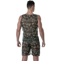 Tirantes de la marca TOF PARIS - Camiseta sin mangas Tof Paris See Through - camo - Ref : TOF393CK