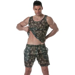 Tirantes de la marca TOF PARIS - Camiseta sin mangas Tof Paris See Through - camo - Ref : TOF393CK