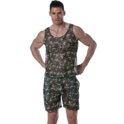 Tirantes de la marca TOF PARIS - Camiseta sin mangas Tof Paris See Through - camo - Ref : TOF393CK