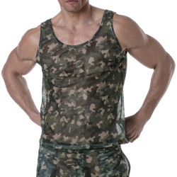 Tirantes de la marca TOF PARIS - Camiseta sin mangas Tof Paris See Through - camo - Ref : TOF393CK