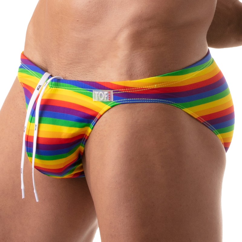 Badeschein der Marke TOF PARIS - Mini-Badehose Tof Paris Rainbow - Ref : TOF388RW