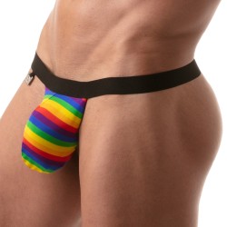 Slip de bain de la marque TOF PARIS - String de bain Tof Paris Rainbow - Ref : TOF389RW