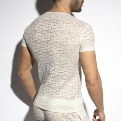 Mangas cortas de la marca ES COLLECTION - Camiseta Ivory Spider - Ref : TS328 C02