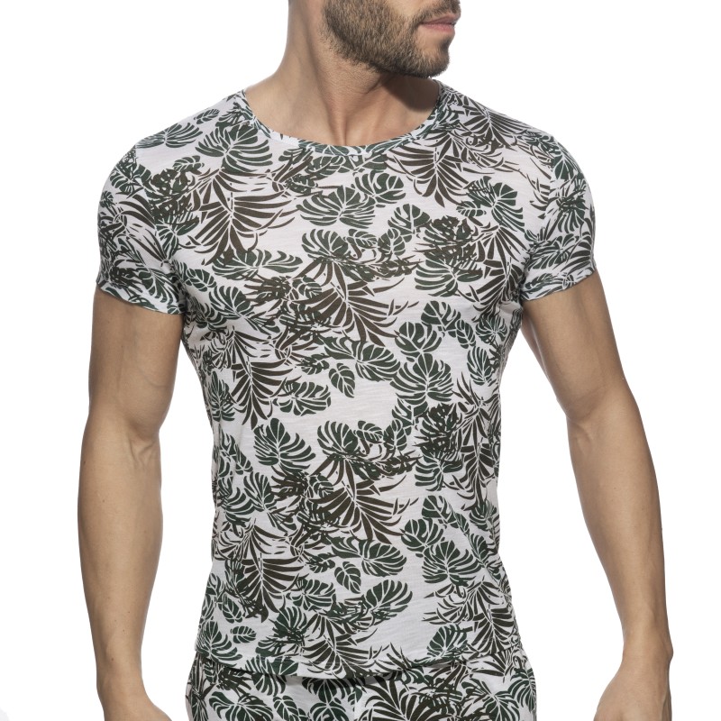 Manches courtes de la marque ADDICTED - T-shirt Tropicana - kaki - Ref : AD1262 C12