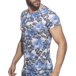 Kurze Ärmel der Marke ADDICTED - Tropicana - blaues T-Shirt - Ref : AD1262 C16