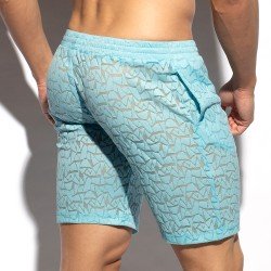 Loungewear der Marke ES COLLECTION - Spider - Himmelblaue Bermudashorts - Ref : SP311 C23