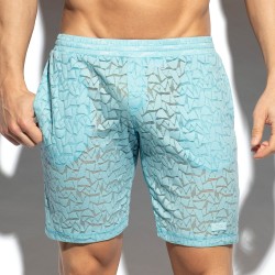 Loungewear der Marke ES COLLECTION - Spider - Himmelblaue Bermudashorts - Ref : SP311 C23