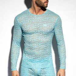 Long Sleeves of the brand ES COLLECTION - Spider - long-sleeved T-shirt in sky blue - Ref : TS322 C23